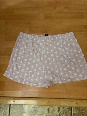 Disney Pink Top with White Mickey Silhouette Print